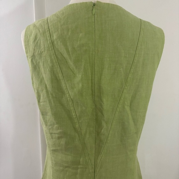 Talbots 100% Irish Linen Lime Green Sheath Dress Women’s Sz 6 Sleeveless Classic - Picture 6 of 15